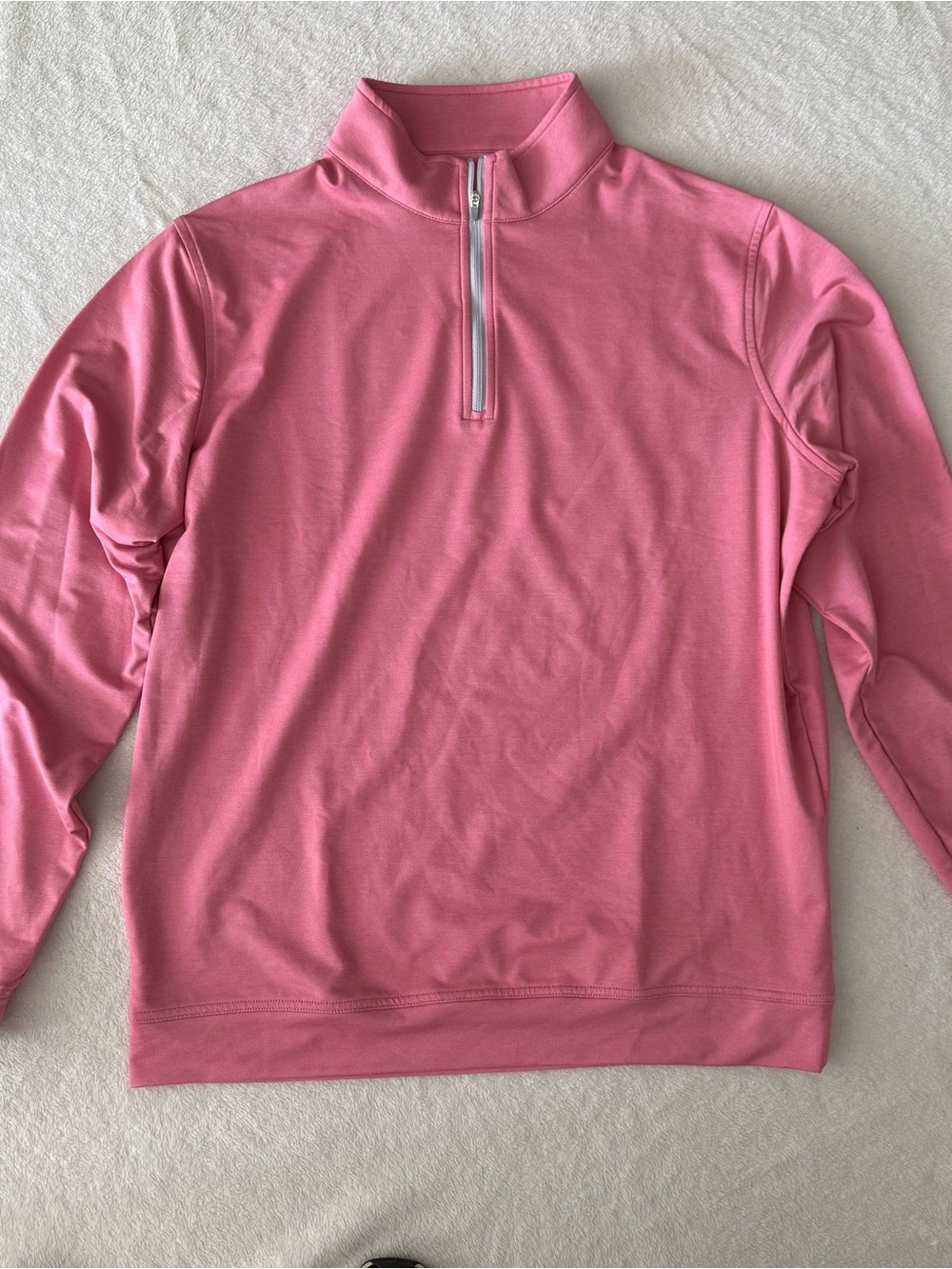 Peter Millar Men's Pink Perth Quarter-Zip Pullover L